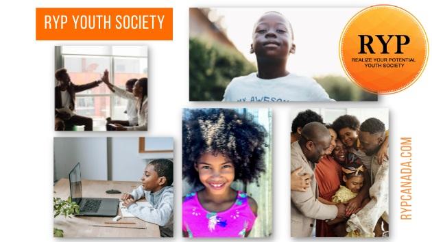 Realize Your Potential "RYP Youth Society" banner with five pictures of youth 