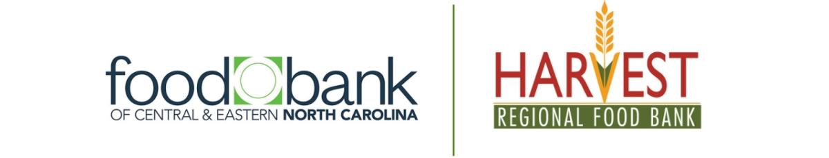 Food bank of North Carolina and Harvest regional food bank logos